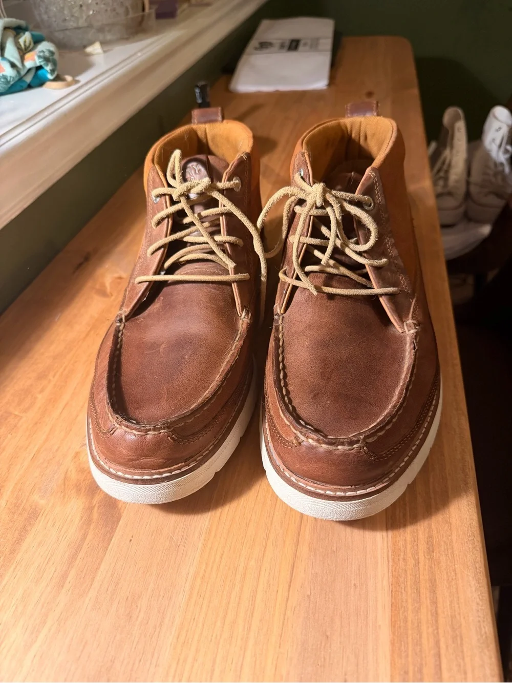 Sperry Brown Leather and Suede Chukka Boots with White Sole